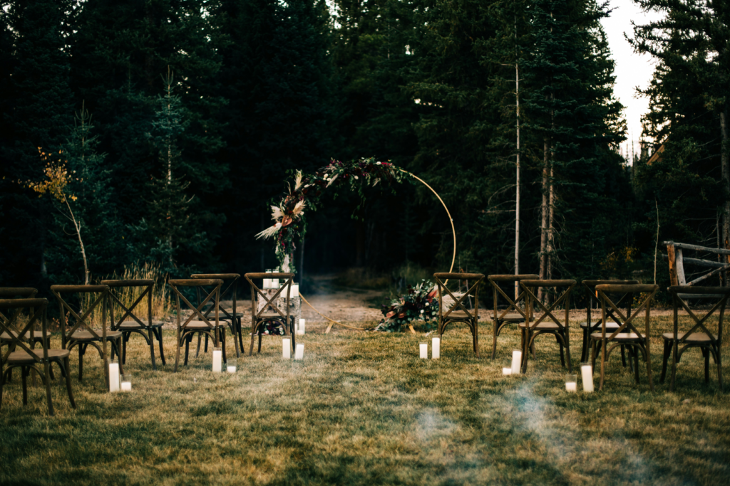 outdoor ceremony space for small wedding